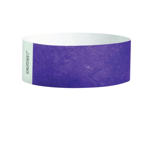 Wristband - Tyvek - Adult Blank 1" x 10" Purple